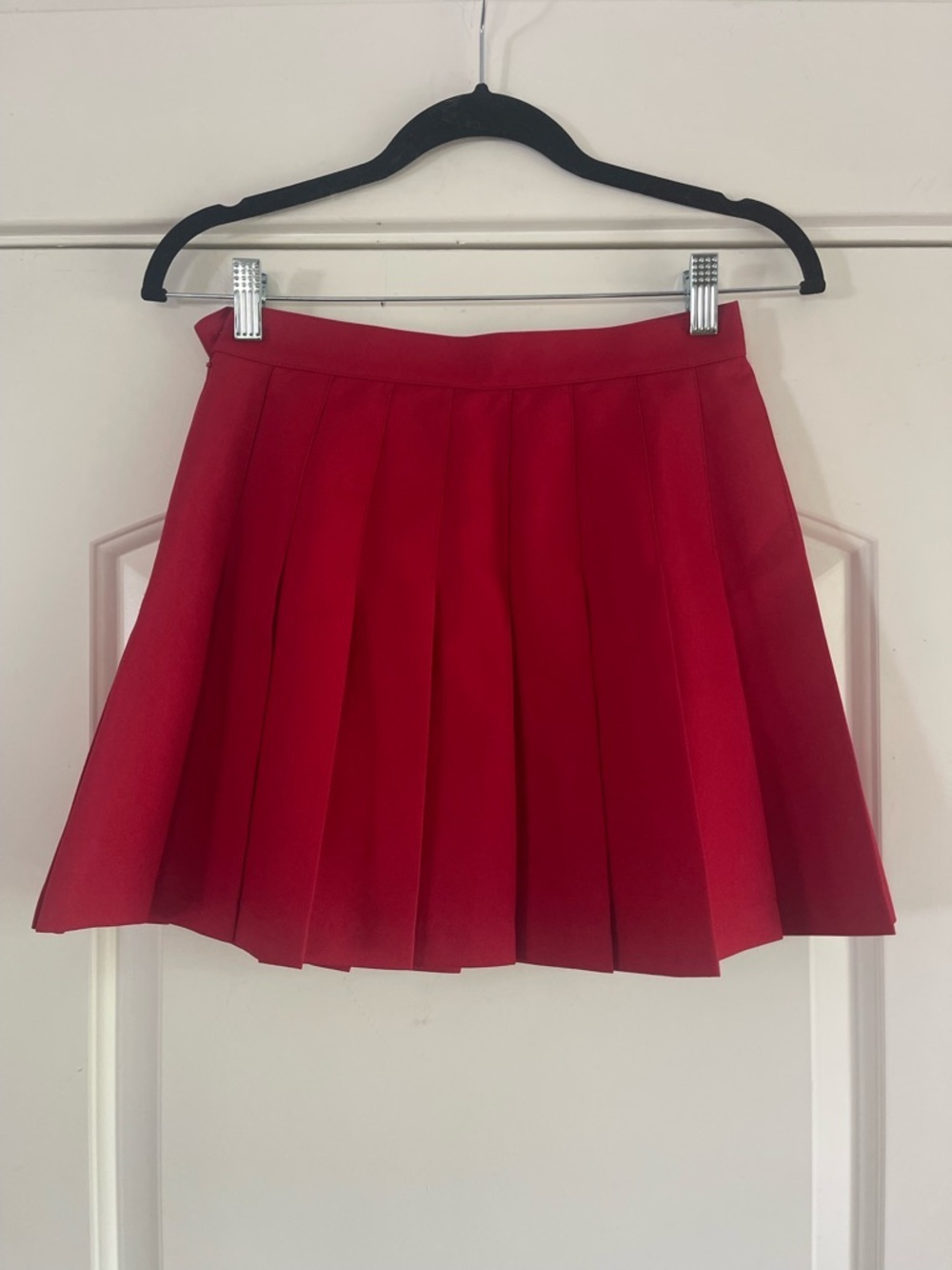 American Apparel Red Pleated Mini Skirt - XS